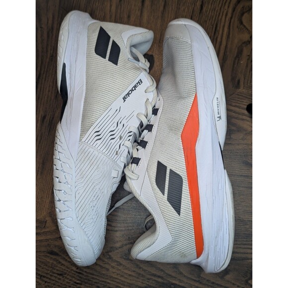 Babolat Jet Tere 2 All Court Mens Size 10 White Strike Red Tennis Shoes Sneakers